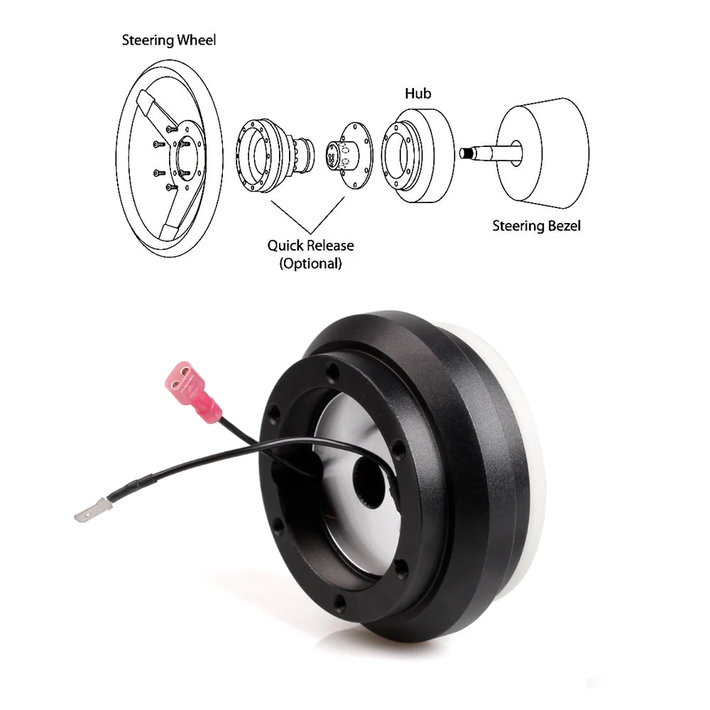ZSRA-Steering Wheel Short Hub Adapter Black 110H Replacement For Honda Civic EG 92-95 Acura Integra DC2 94-01 QR010 - Image 3