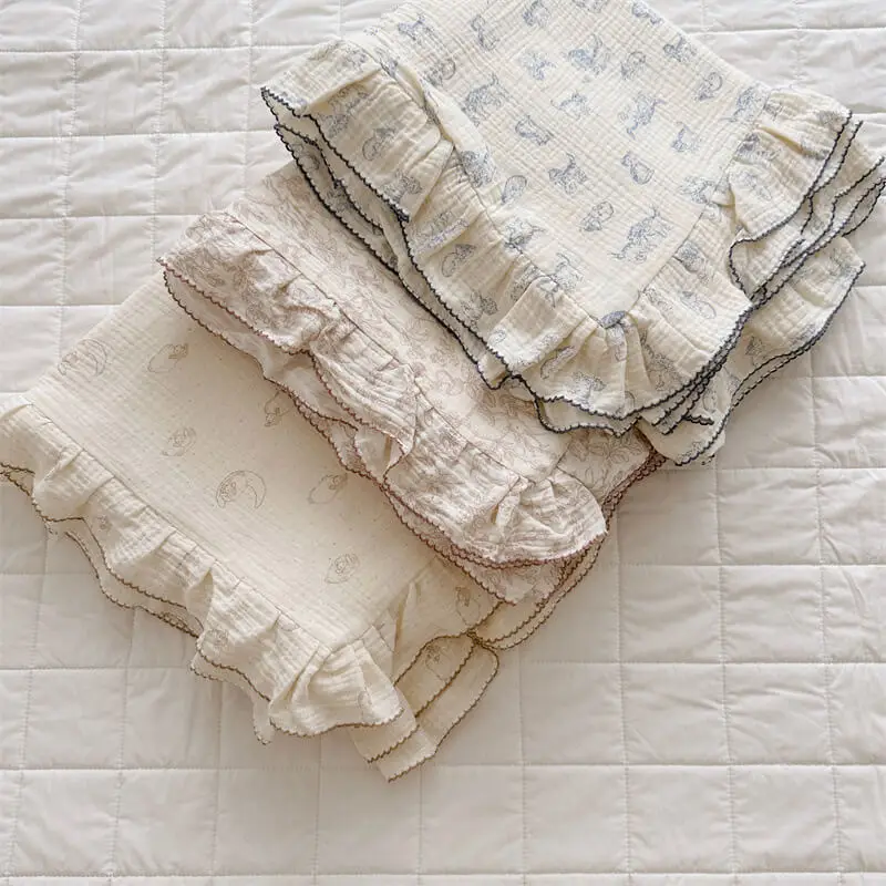 Vintage Floral Cotton Muslin Duvet Covers & Pillowcase for Baby and Child