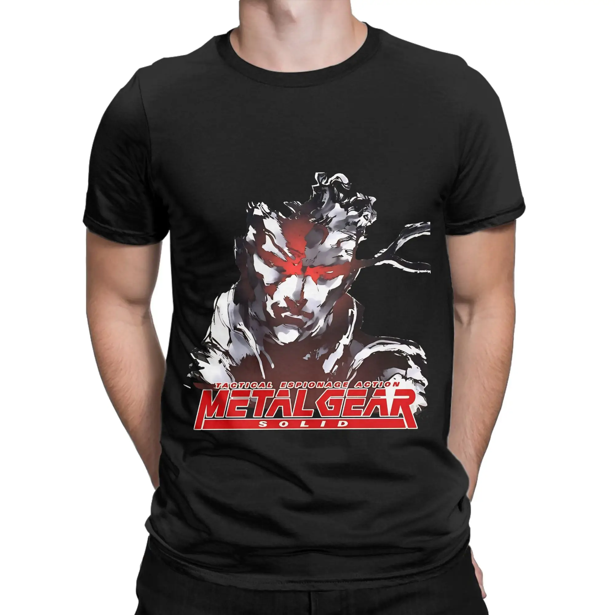 MGS 1 Metal Gear Solid Solid Snake Novelty Graphic 100% Cotton T-Shirt Metal Gear Solid Tees Tops For Men