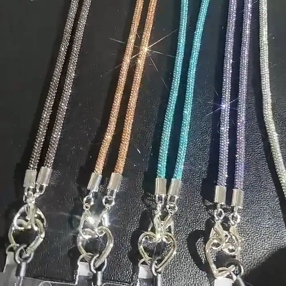 1PC Luxury Rhinestone Phone Lanyard Glitter Crystal Phone Case Anti-Loss Hanging Ornaments Strap Keychains