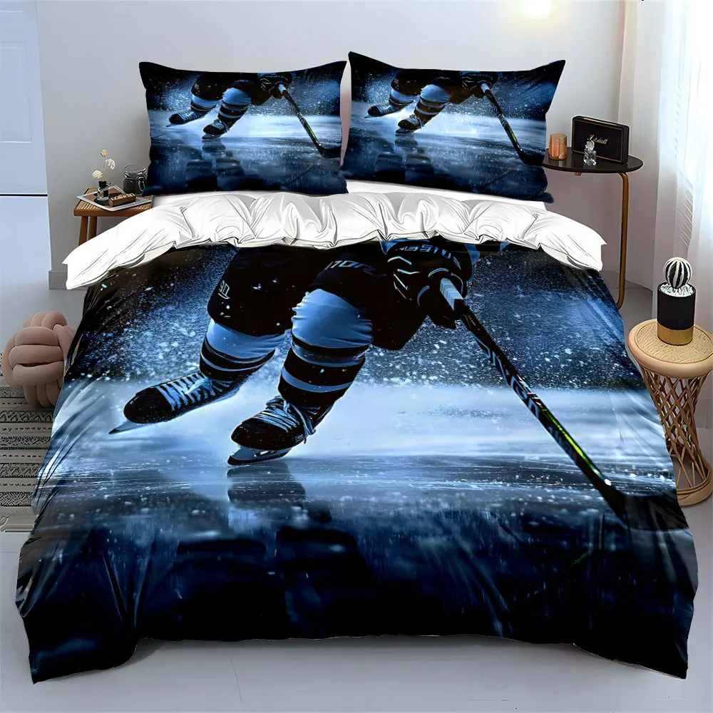 

Ice hockey player intense moment Print Soft Comfortable Duvet Cover Bedding Set Included 1*Duvet Cover 2*Pillowcases