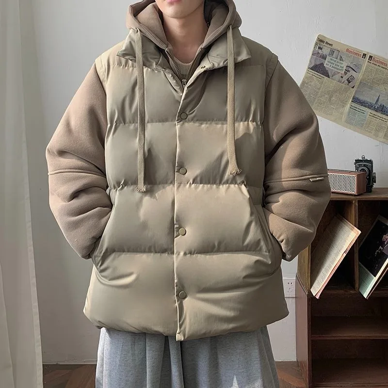 

New Cotton-padded Jackets Autumn and Winter Two Pairs Men's and Women's Hooded Warm Couple Cotton-padded Jackets Fashion Outcoat