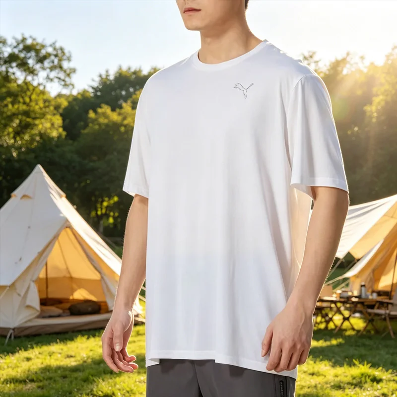 

Мужская футболка PUMA с коротким рукавом 587212-02, дышащая, повседневная, спортивная