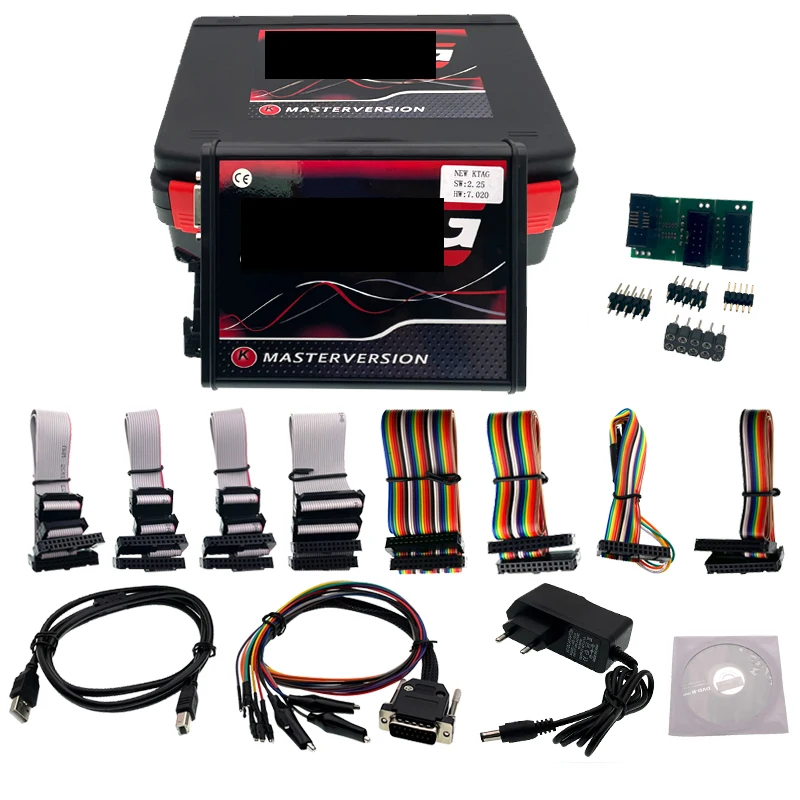 ECU Programmer For Ktag V7.020 With Red PCB BDM Frame 22pcs Adapters KTAG ECU Chip Tunning Tool with Toolbox ECU Cover Open Tool