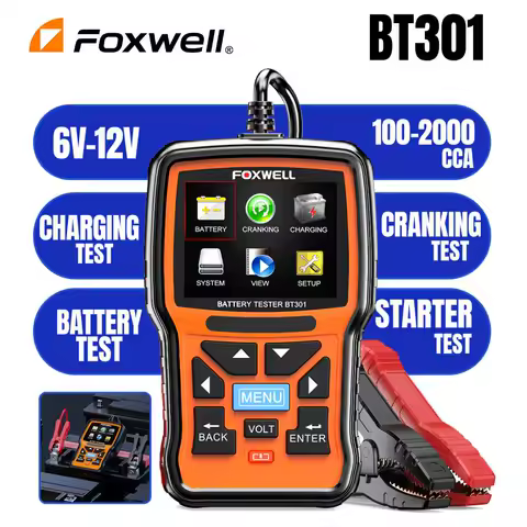 6V 12V Car Battery Tester Automotive Battery Load Tester FOXWELL BT301 Digital Battery Analyzer Crank Charging System Alternator