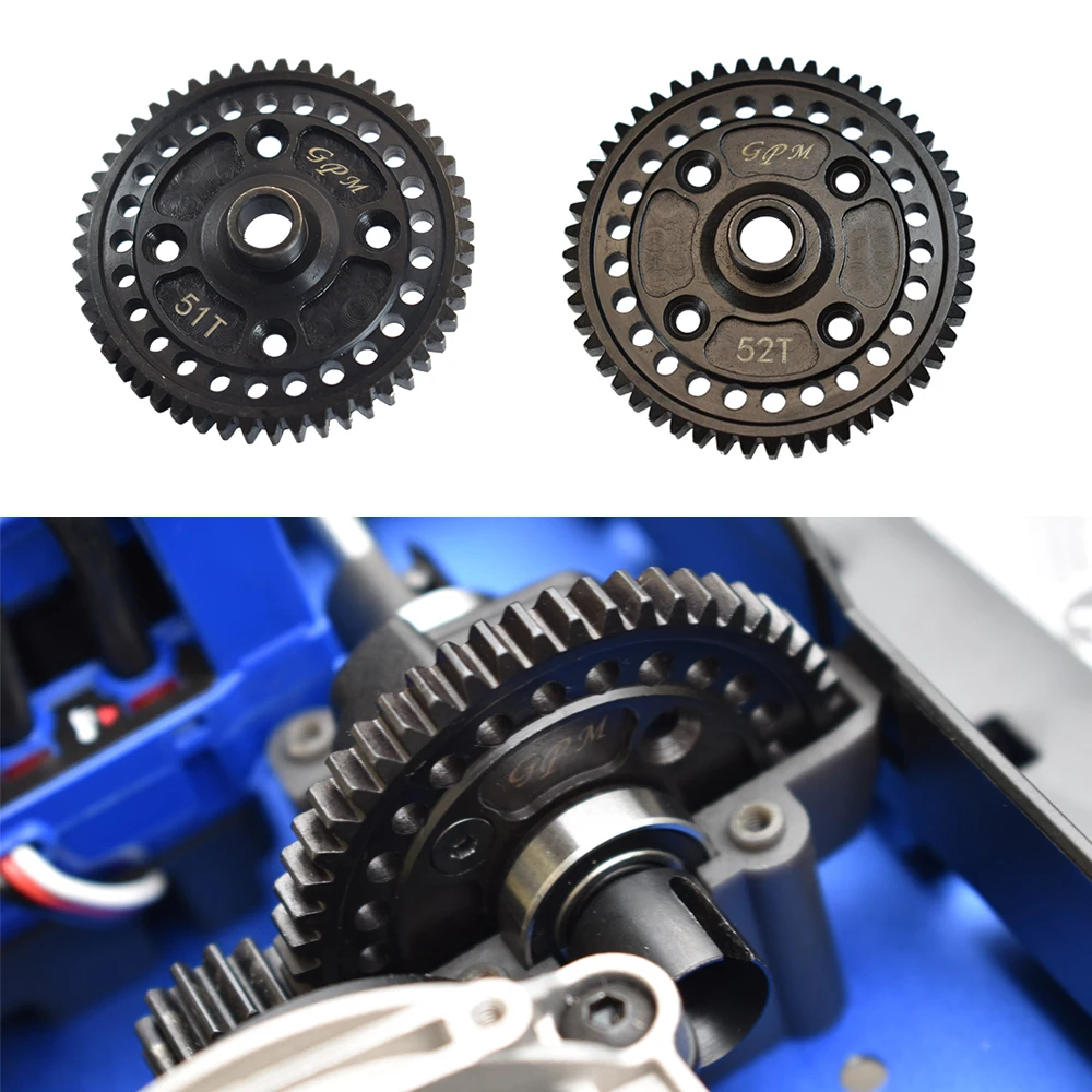 

GPM Metal steel 51T 52T Spur gear Drive Gear Big teeth 9652/9651 for 1/8 4WD SLEDGE MONSTER TRUCK 95076-4 Upgrade Accessories