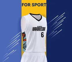 Conjuntos de baloncesto de alta calidad para hombres, kits de uniformes, chándales de baloncesto universitarios baratos, Conjunto de camiseta de entrenamiento de baloncesto en blanco