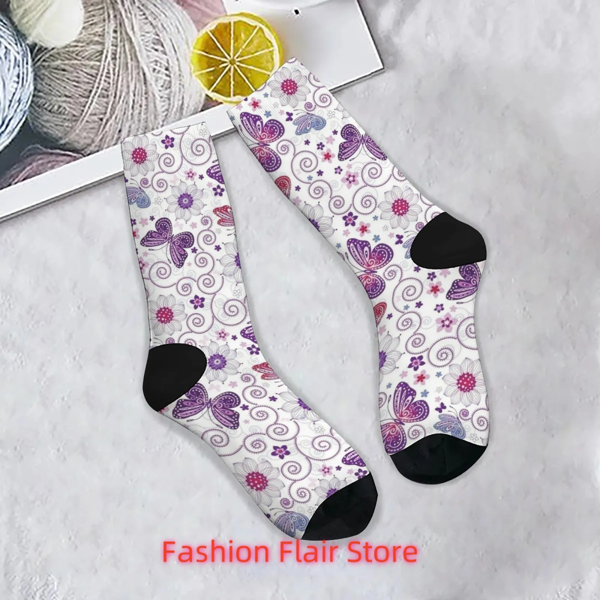 

Романтические носки с принтом бабочки, новинка унисекс, Harajuku, ретро, уличные носки в стиле хип-хоп, дышащие нескользящие носки, забавный подарок для вечеринки