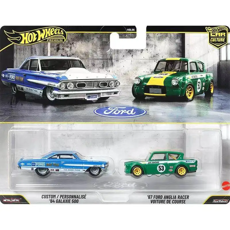 

Hot Wheels Car Culture PERSONALISE 64 GALAXIE 500 67 FORD ANGLIA RACER VOITURE DE COURSE 1/64 Металлическая литая модель-игрушка HBL96