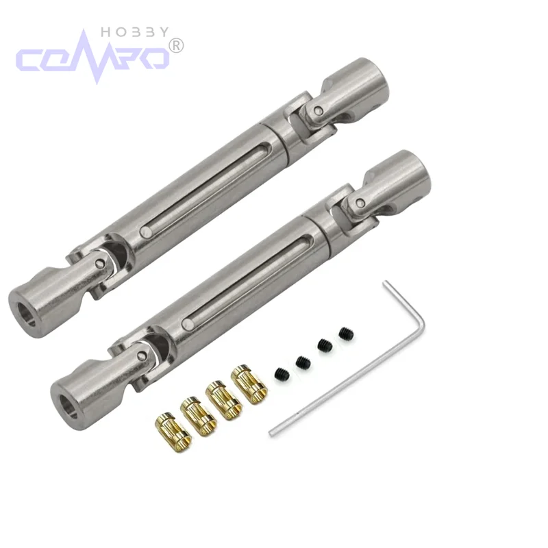 

2Pcs MN78 MN82 LC79 Metal Drive Shaft CVD Driveshaft with 3mm to 4mm Shaft Sleeve 1/12 RC Car Upgrade Parts Accessories