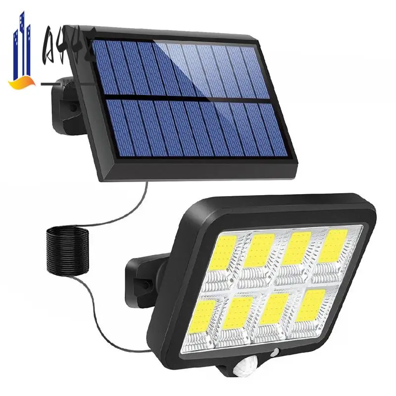 

A44Z-160 COB солнечный светильник, уличный датчик движения, солнечный свет, водонепроницаемый настенный светильник для сада, гаража, подъездной дороги, крыльца, забора