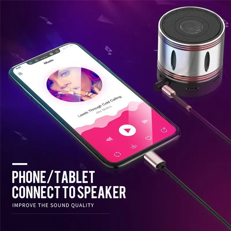 สายแปลงสัญญาณเสียง Type-C เป็นแจ็ค3.5มม. สาย AUX สำหรับหูฟังในรถยนต์ Huawei สายลำโพงสาย AUX สายอะแดปเตอร์ USB C