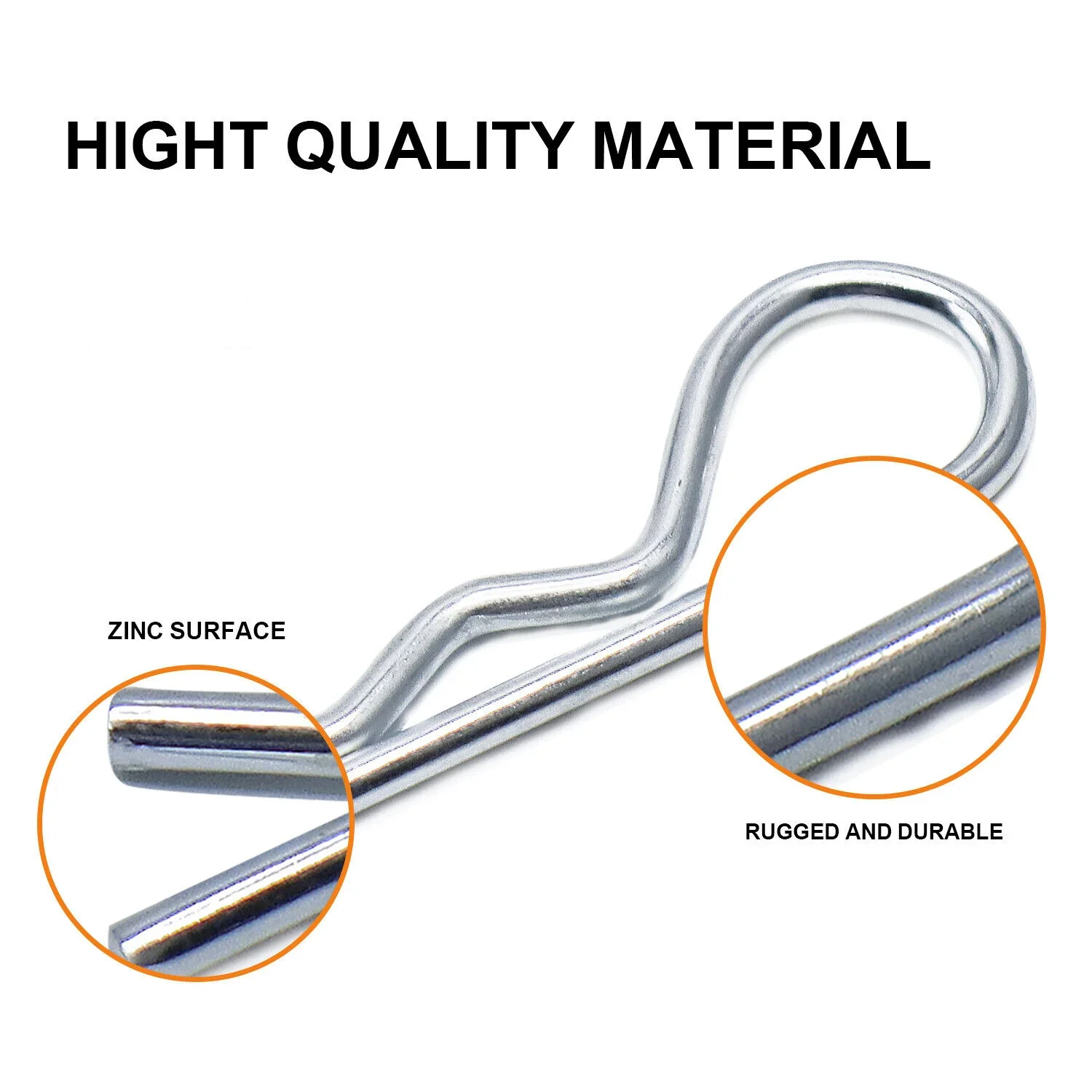 10Pcs Spring Cotter Pin Fuse Assortment - Galvanized Spring Cotter Pin for Reliable Fastening and Secure Connections