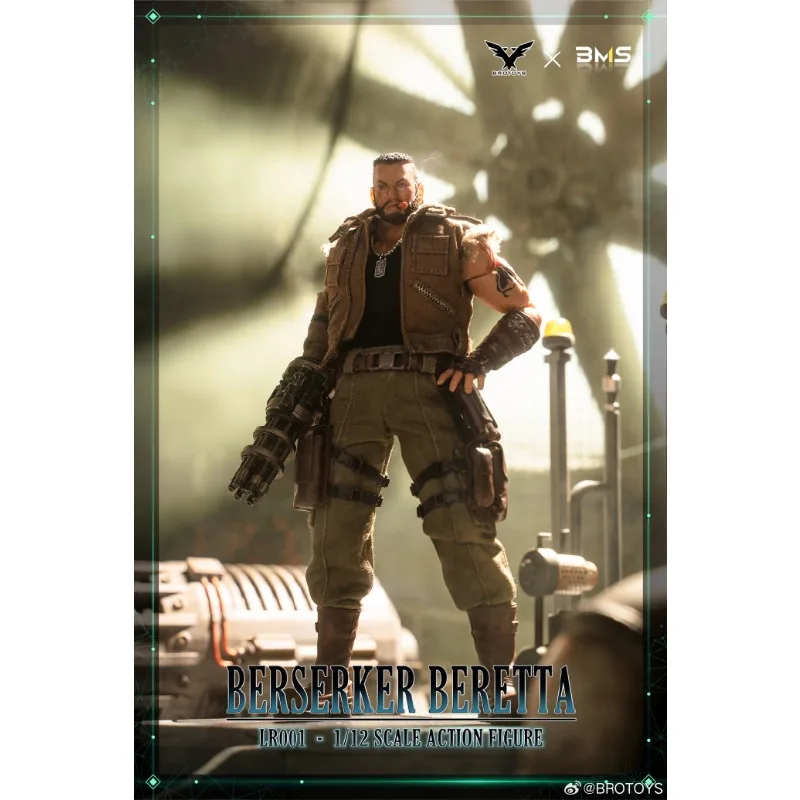 Brotoys 1:12 Scale Anime Action Figure - Movable Doll Series Barret Wallace Cloth Clothing Toy Model Ornament Gift for Boys