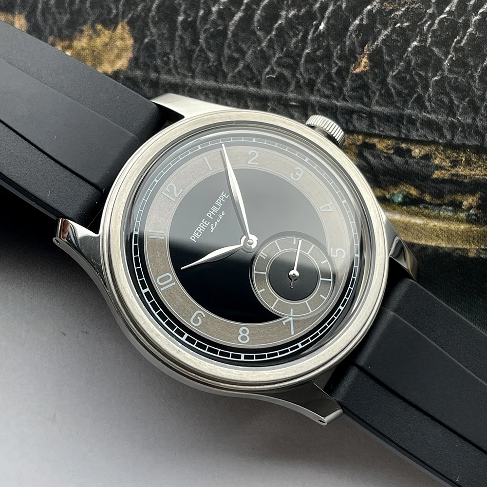 Nouveau PIERRE PHILIPPE montre de terrain cadran en émail gris montre Vintage hommes mécanique manuel main vent montre ST17 Relojes Para Hombres