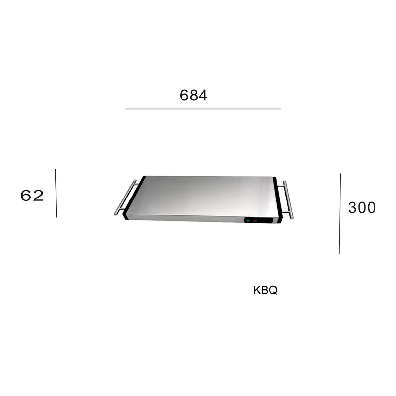 Large size electric food heating tray with tempered glass removable food heating plate for catering buffets