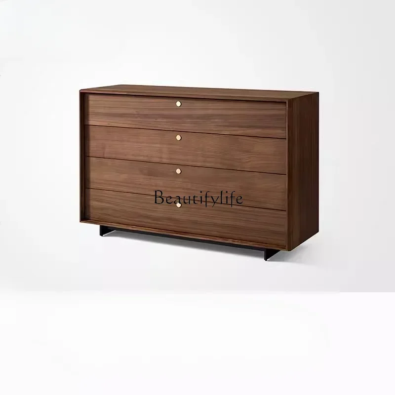 

FG44North American Imported Black Walnut Solid Wood Four-Drawer Cabinet Bedroom Storage Cabinet Living Room Cabinet