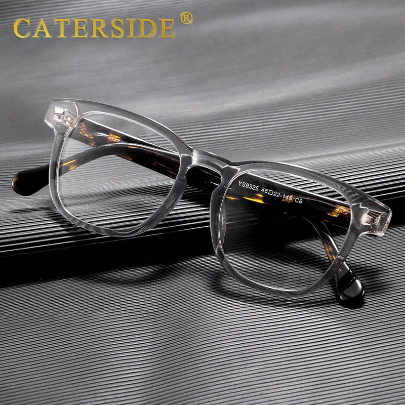 

Оправа для очков CATERSIDE в винтажном стиле для мужчин, высококачественные ацетатные дужки, очки с защитой от синего света, повседневные декоративные очки для женщин