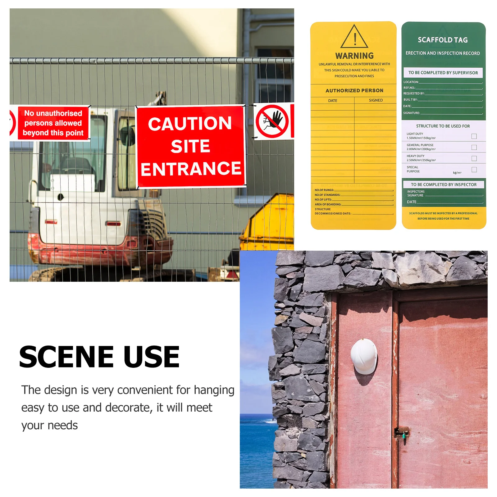 1Set Ladder Inspection Tags Weatherproof Safety Scaffold Tag Inserts High Visibility Industrial Machinery Supplies