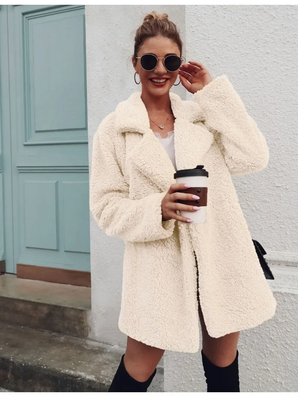 Frauen warme Kunst lamm Pelz Jacken Mäntel Winter Fleece Freizeit jacke Wind jacke Frauen dicke flauschige Luxus Bontjas Oberbekleidung