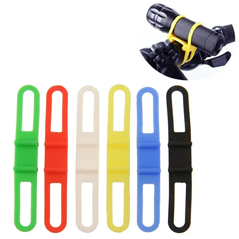 

3PC Bicycle Silicone Bandage Bike Silicone Elastic Strap Bandage Light Mount Cycling Light Flashlight Holder Fit on Any Bicycle