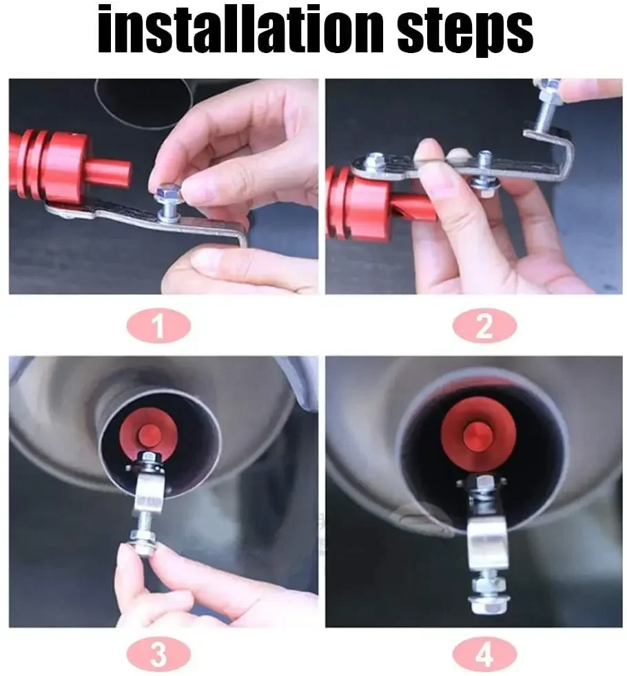 S M L XL Size Red Black Turbo Sound Whistle for Vehicle Refit Device Exhaust Pipe Car Turbmuffler Universal Sound Simulator Car