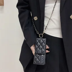Luxury Leather Cover For Samsung Galaxy Z Fold 5 4 3 Fold5 Fold4 Fold3 5G Crossbody Lanyard Wallet Card Slot Holder Phone Case
