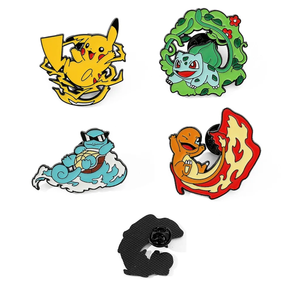

Anime Pokemon Pikachu Game Monster Character Lapel Pins Brooches Badge For on decor Backpack Clothes Metal Badge Fashion Gifts