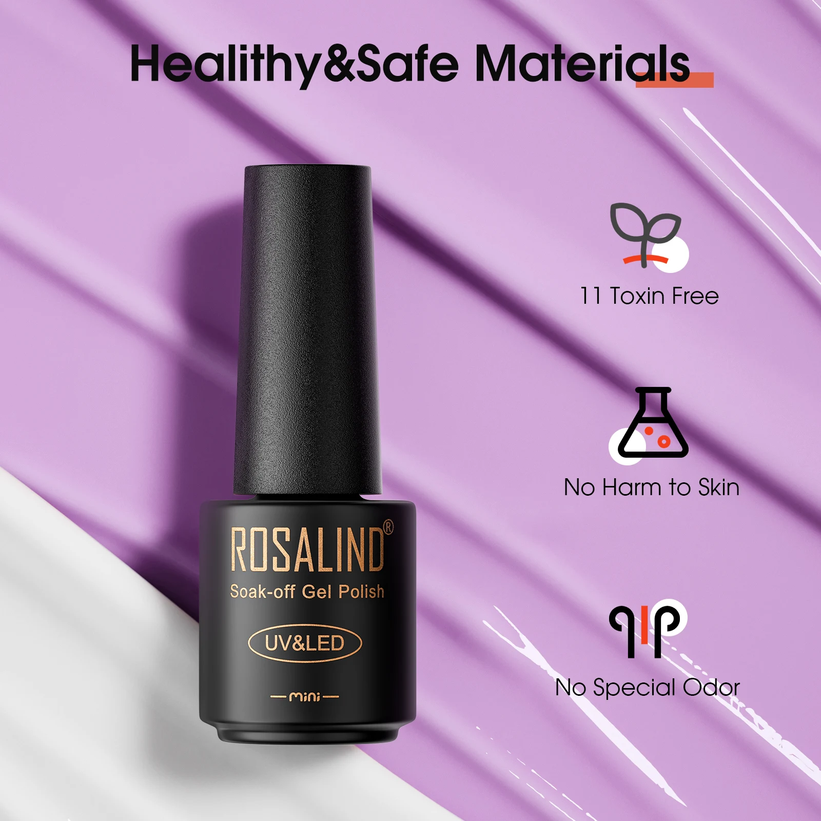 ชุดยาทาเล็บเจลโรซาลินด์ 48 ชิ้น ขนาดมินิ 5 มล. ยาทาเล็บแบบแช่ ติดทนนาน สำหรับตกแต่งเล็บด้วยยูวีเจล