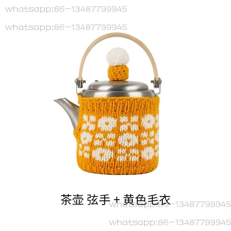 Tetera importada de Japón, juego de agua con taza de acero inoxidable hecho a mano para taller Koyan Aizawa