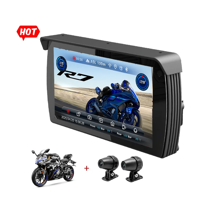 

5.5 Inch Portable Wireless CarPlay Android Auto IP67 Waterproof Monitor for Motorcycle CarPlay Screen GPS Navigation
