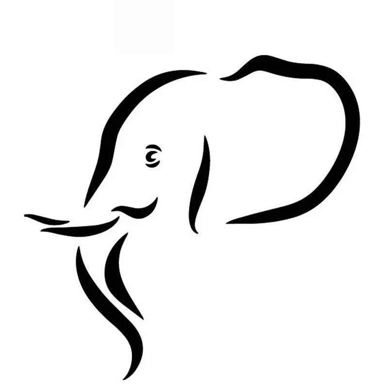 

Car Stickers Elephant Head Simple PVC Car Decoration Stickers Accessories Creative Waterproof Sunscreen Black/white,15cm*15cm