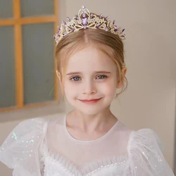 Girl headdress Princess exquisite rhinestone crown children's performance high-end temperament crown girl birthday hairband hair