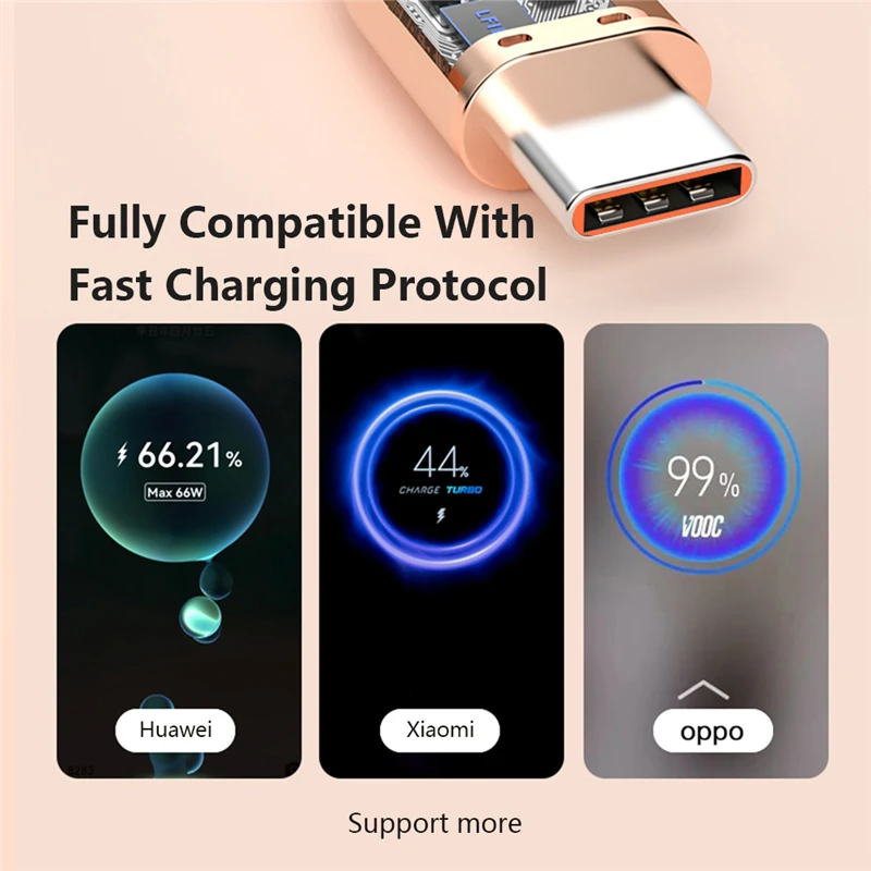 TIDOVE 6A 66W Fast Charging USB C Cable Data USB Cable Liquid Silicone Type C Cable For Samsung S21 S20 Huawei Xiaomi OPPO VIVO