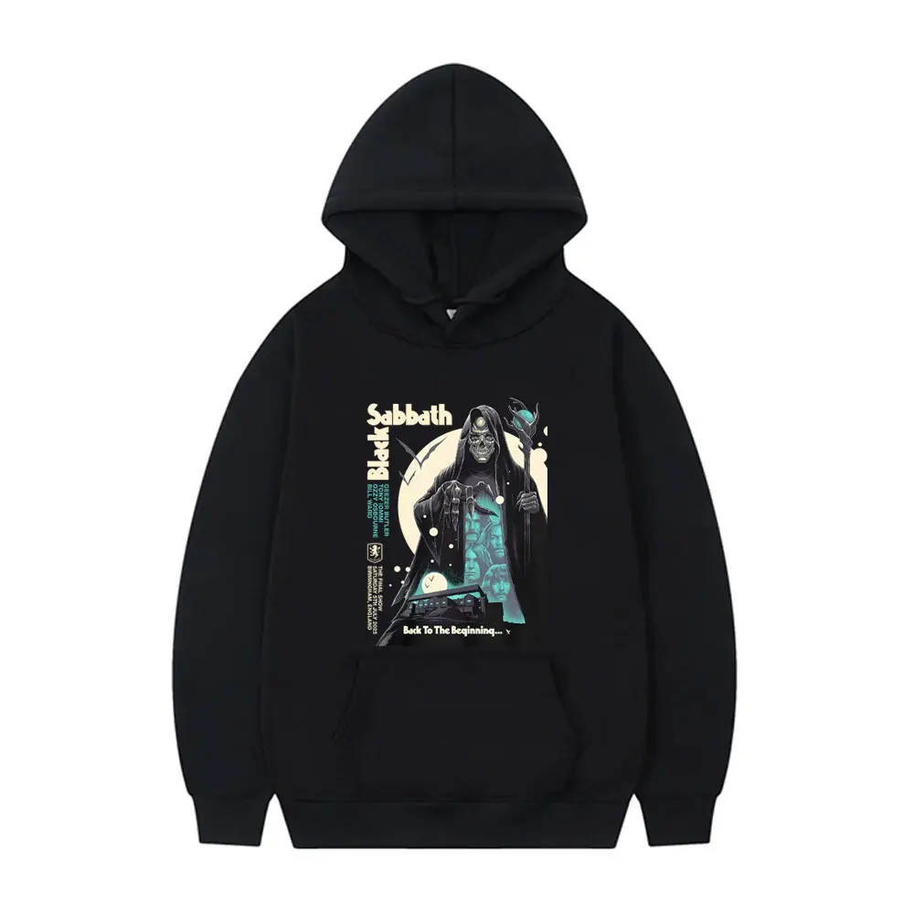 

Black Sabbath Back To The Beginning Hoodie Ozzy Osbourne Skeleton Graphic Pullover Men Heavy Metal Rock Band Hooded Tracksuit