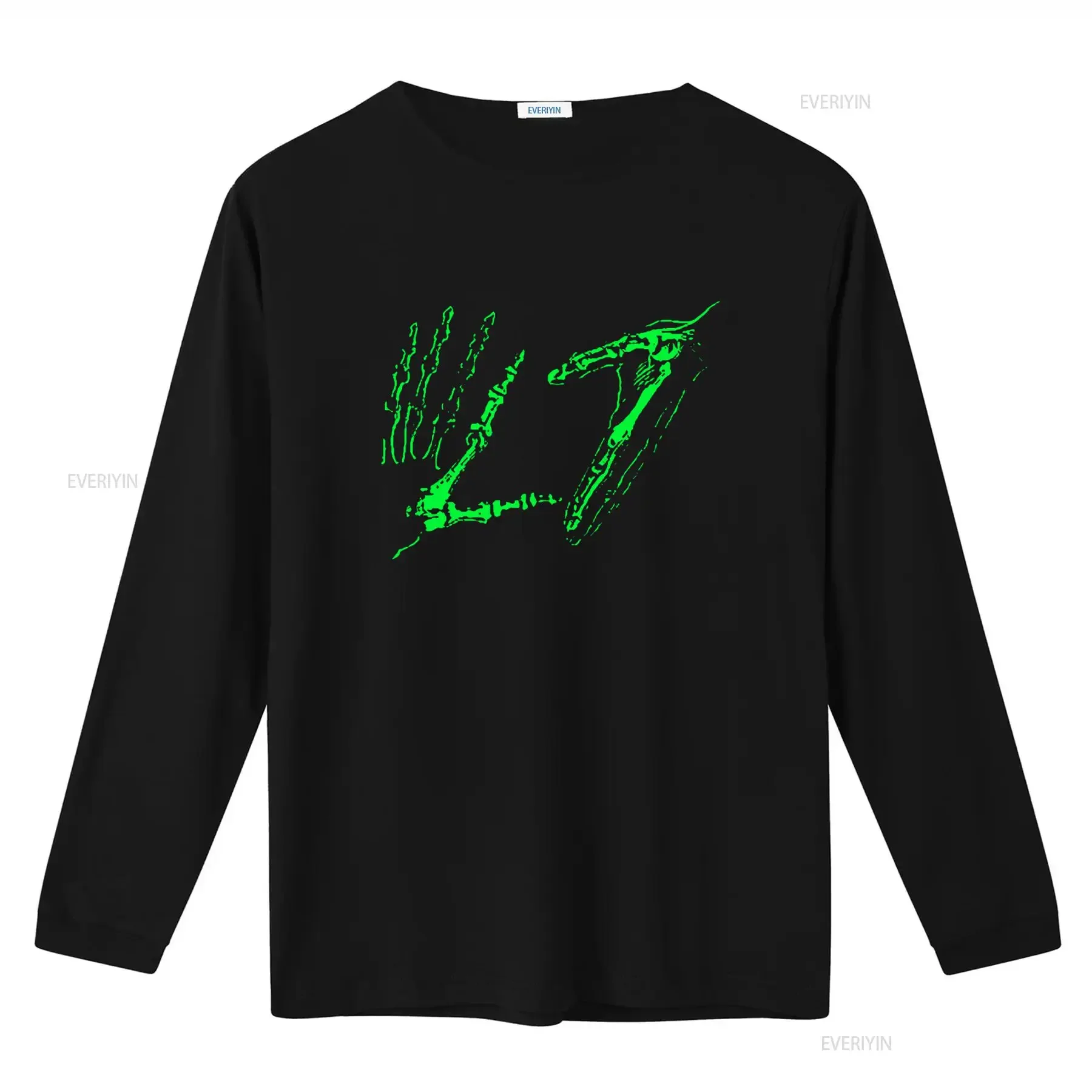 L7 Green Skeleton Hands Bones Punk Rock Grunge Hardcore Band Print T Shirt vintage Washed Comfortable designer clothes Stylish