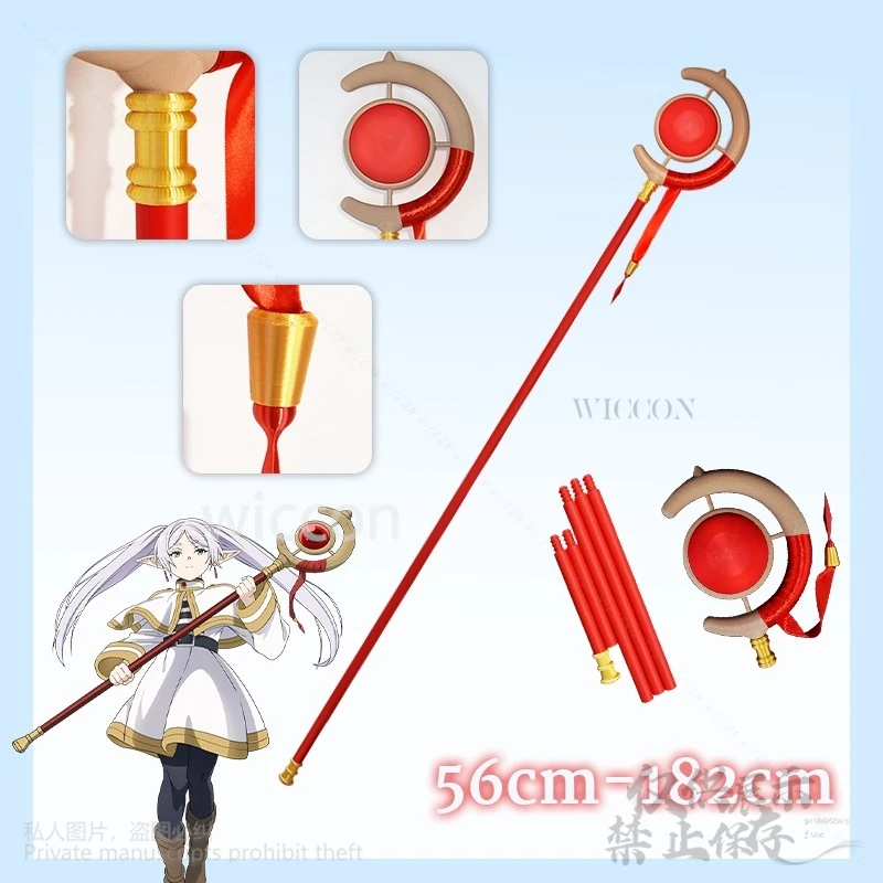 

Frieren Props Magic Anime Frieren Beyond Journey's Frieren Cosplay 3D Polylactic Acid Magic Wand Red Walking Stick Customized