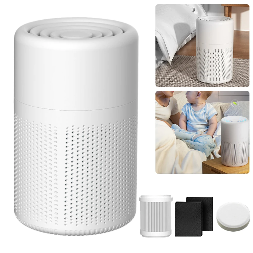 

Портативный USB-очиститель воздуха с автоматическим мониторингом качества воздуха, компактный очиститель для дома и спальни, от дыма, аллергенов, шерсти животных и запахов