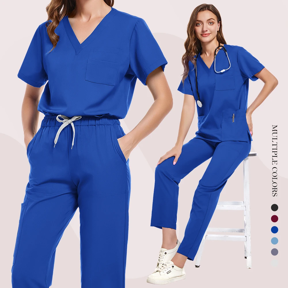 

Nurse Dental Clinic Beauty Salon Nursing Work Uniform Hospital Doctor Pure Color Medical Clinical Handwashing Uniform