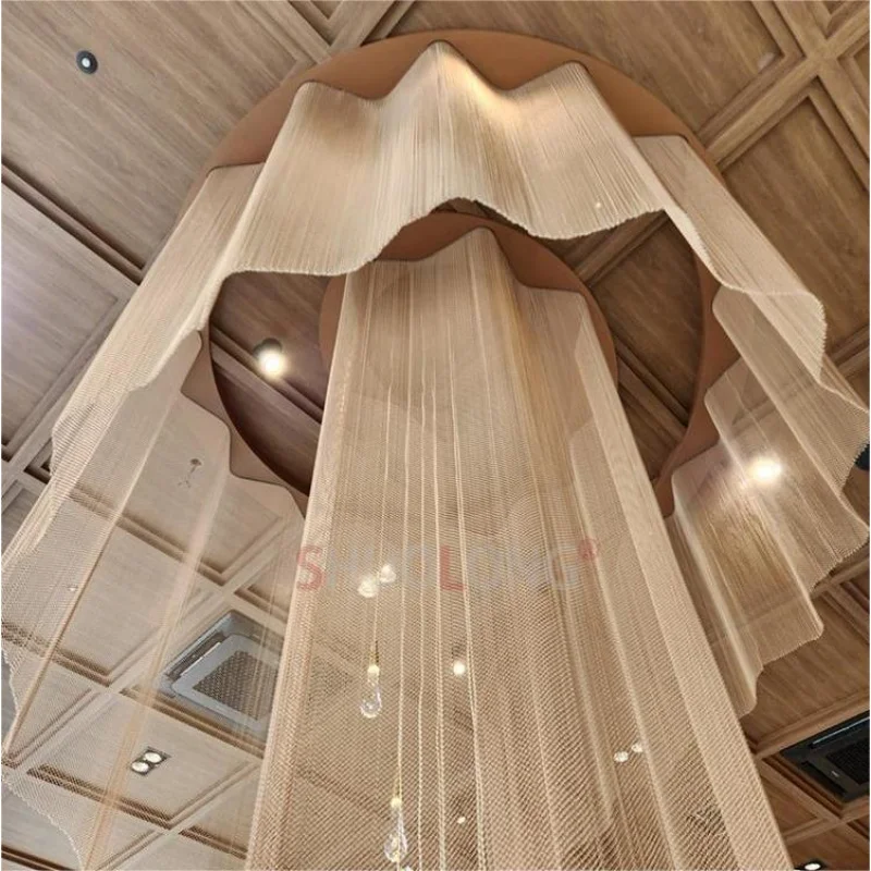 custom.Decorative Metal Coil Drapery Ceiling Decor Aluminium Wire Screen Mesh Chain Link Metal Curtains