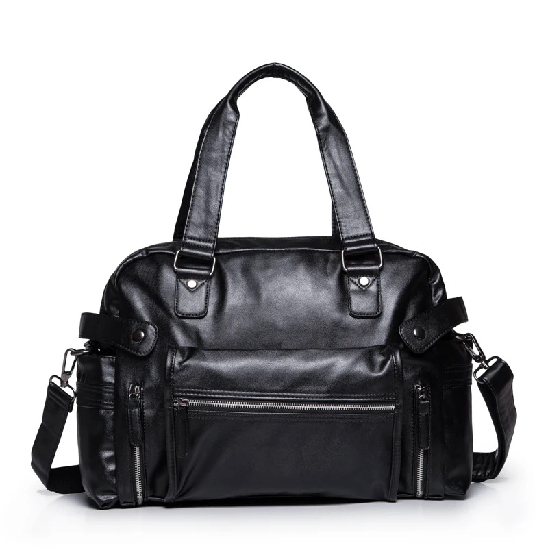 

Кожаная деловая повседневная сумка, мужская однотонная простая сумка через плечо, модная уличная дорожная сумка, мужская сумка из воловьей кожи