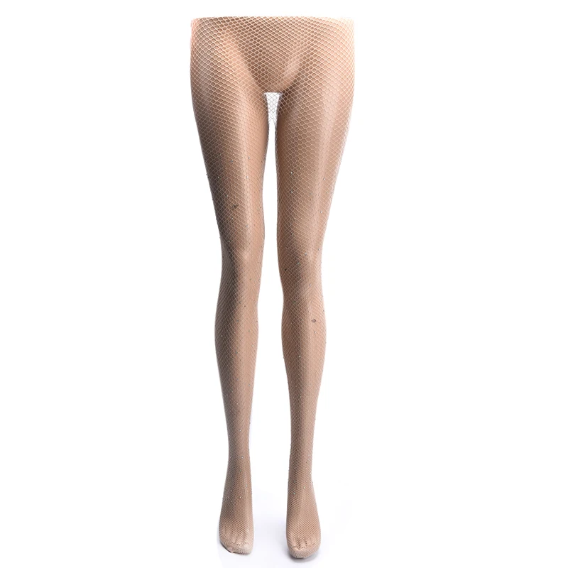 1PC 110cm Nude Women Stocking Diamond Sexy Tights Transparent Fishnet Stockings Pantyhose