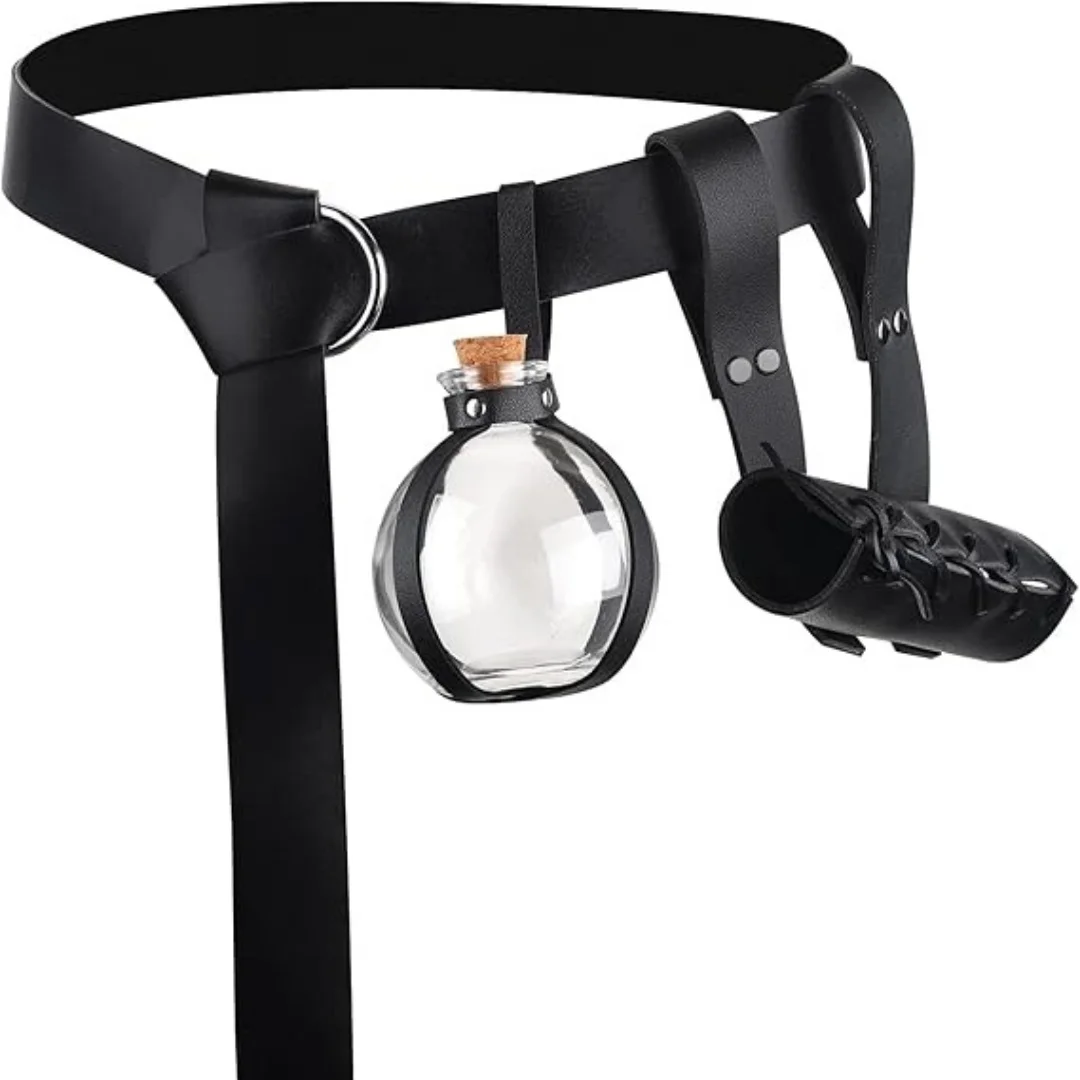 Vrouwen Renaissance Accessoires Middeleeuwse Viking Riem Potion Flessen Heuptas Leren Rok Wandelingen
