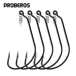10Pcs Offset Fishing Treble Hooks High Carbon Steel Barbed Jig Crank Hooks for Catfish Bass Soft Fishing Lure Accessories
