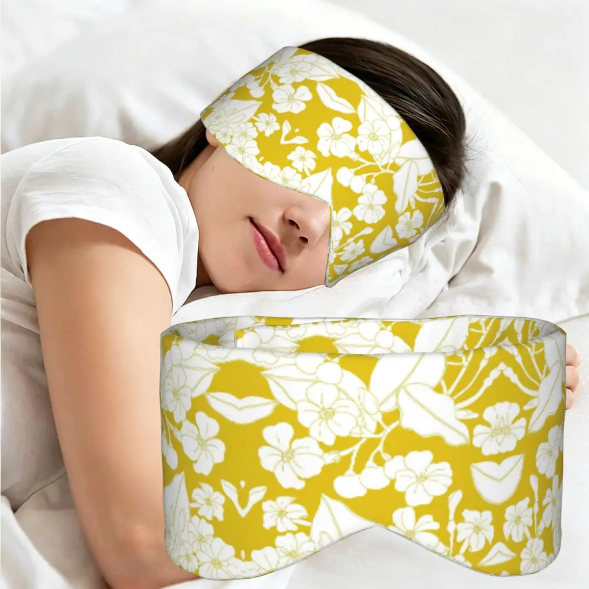 Hawaiian PuaKenikeni Fower sleep mask Light Blocking Portable Eye Cover for Girls Boys Travel Party Gift Eyeshade eyepatch view 2