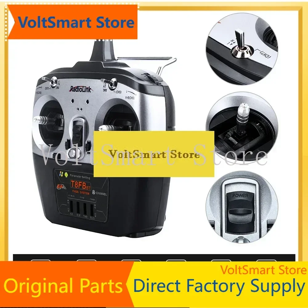 VoltSRadiolink New T8FB BT 8 Channels RC Transmitter And Receiver R8EF 2.4G Controller For Drone/Fixed Wing, Airplane