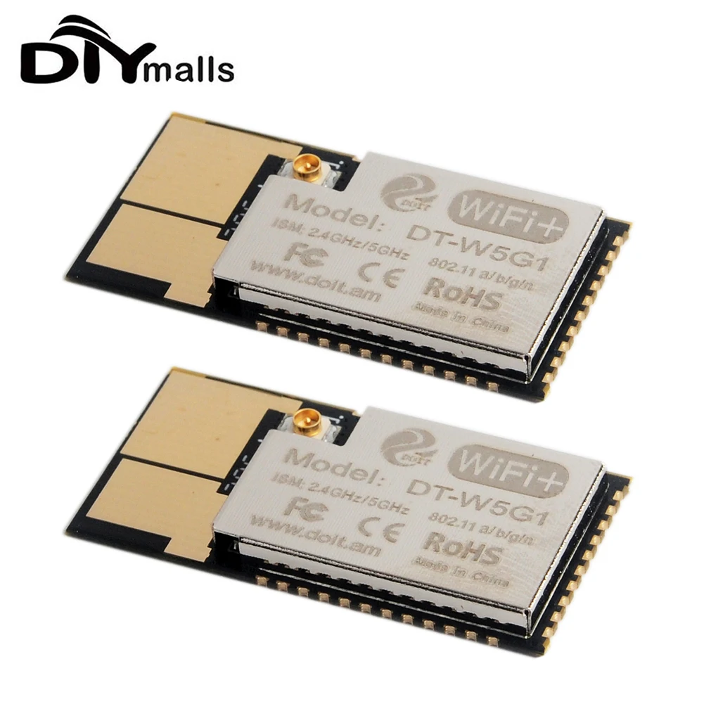 1/2PCS DT-W5G1 2.4G 5G Dual Frequency Wifi Module Built-in 160MHz MIPS RISC processor with Antenna interface for IoT Smart Home