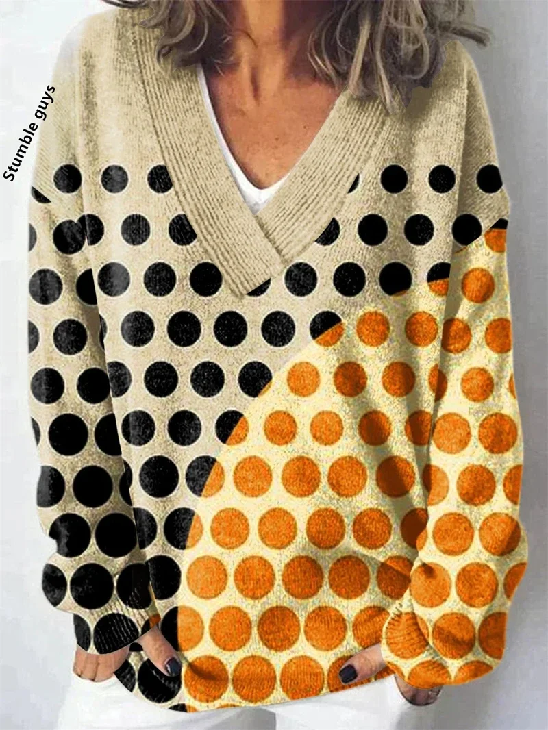 

Women's Sweater Autumn Winter Christmas Print Casual Fashion Soft Deer Dog Snowman Y2K European American Knit Top​