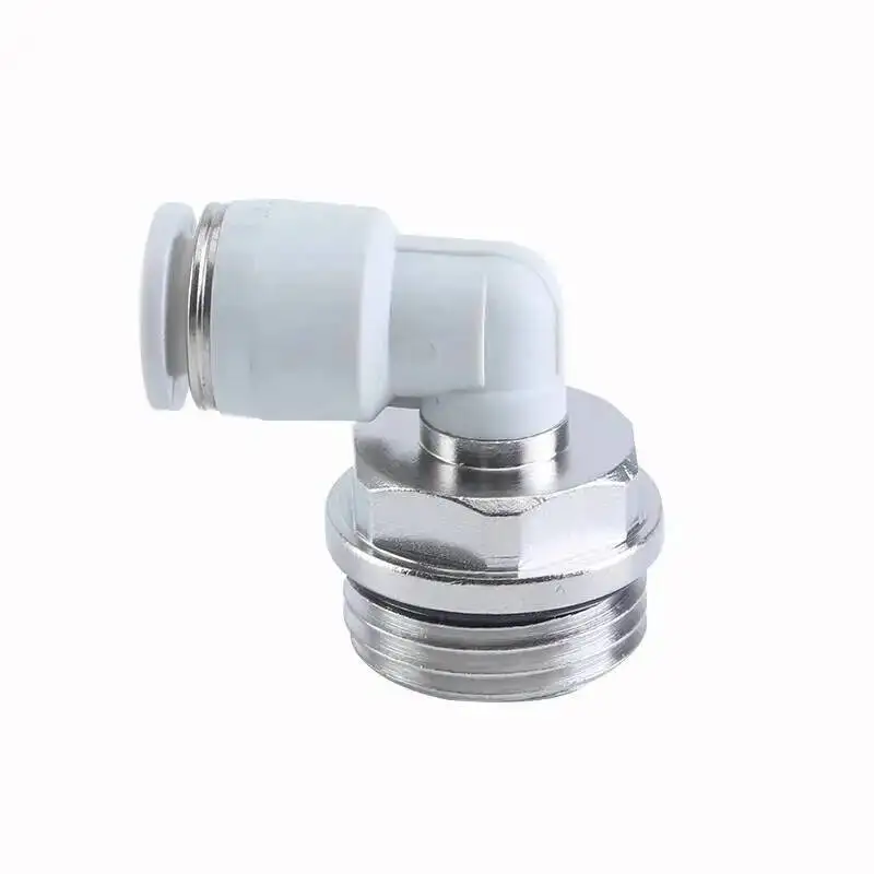 10pcs PLG Elbow Pneumatic Fittings G-thread Gas Pipe Quick Connector PL8-G02 Element Quick Connector Black/White