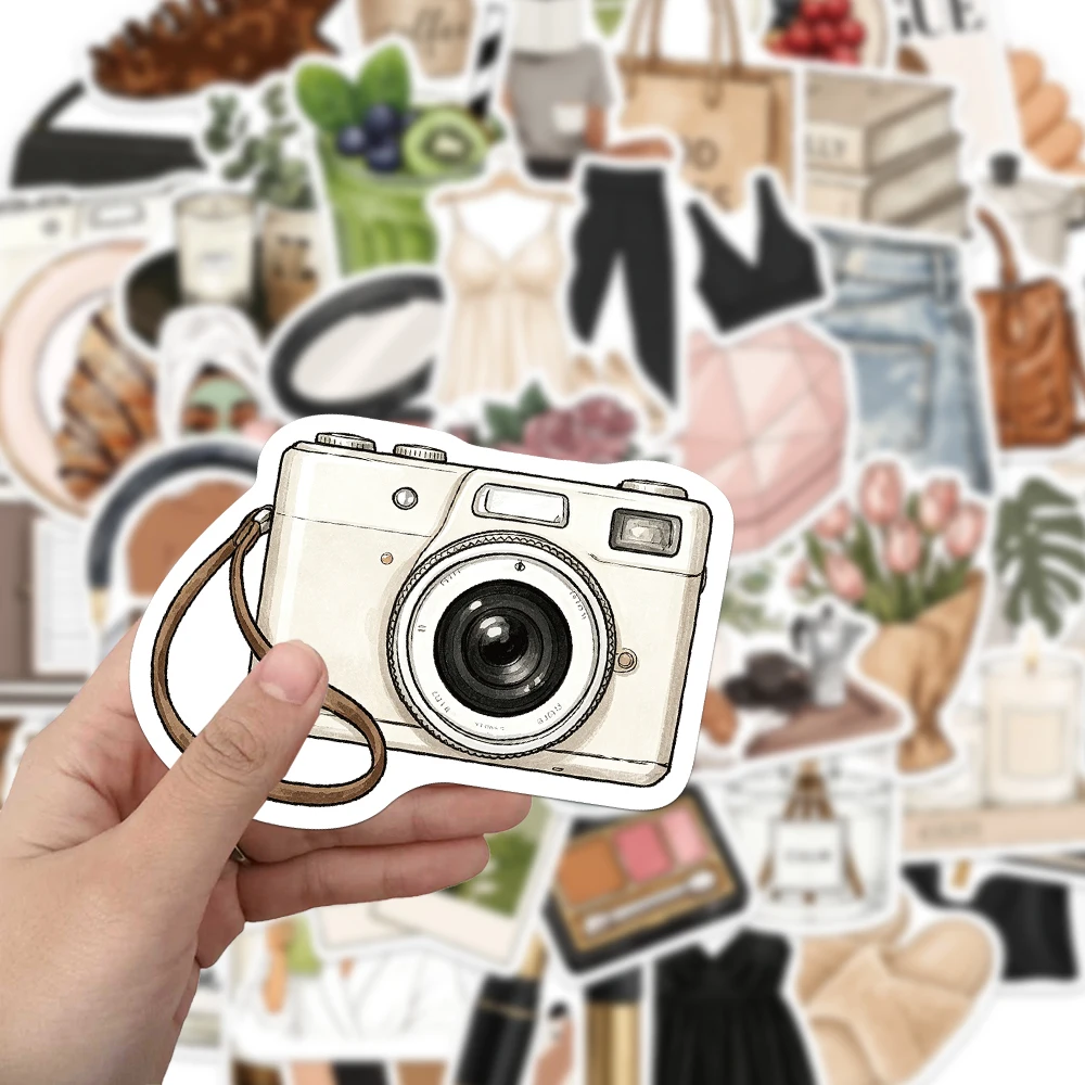 50PCS Creative Clean Sticker - Exquisite DIY Journal Notebook Phone Case Cup Personalized Decor Sticker